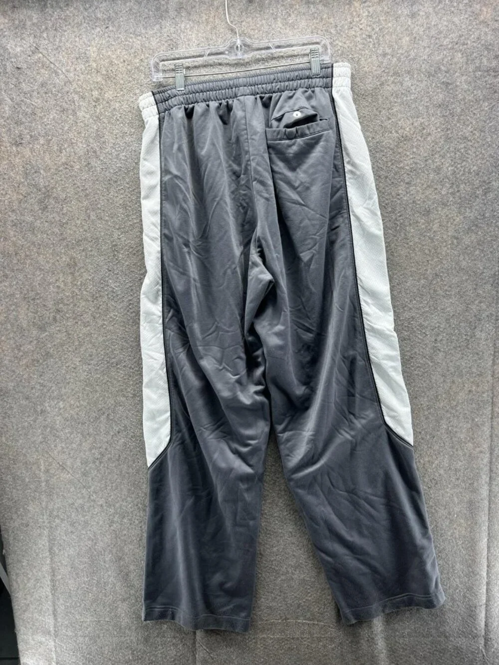 Jordan Sweatpants Mens 2XL Gray White Fleece Ankle Zip Basketball Practice Y2K
